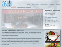 Tablet Screenshot of barbarescorestaurant.com